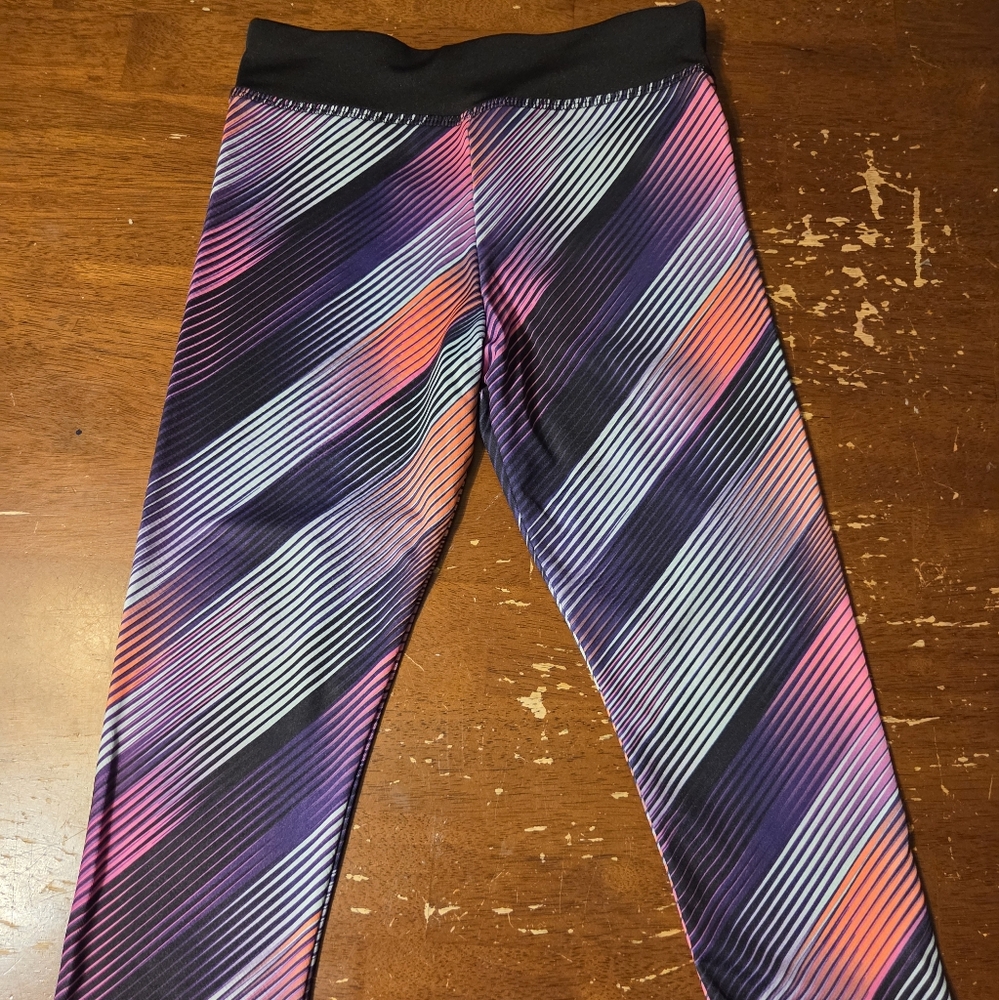 Colorful Striped Kids Capri Leggings
